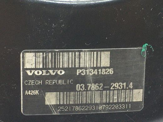 Вакуумный усилитель тормозов VOLVO V50 P12 2010-2012 31341826, 31341826, A
