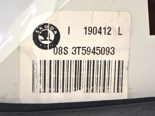 Ліхтар стоп задній лівий внутрішній SKODA SUPERB 3T 2008&ndash;2013 3T5945093, 3T5945093, A