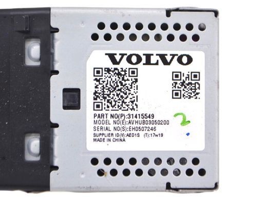 Разъем USB/AUX VOLVO S90 SPA 2016-2020 31415549, 31415549, A