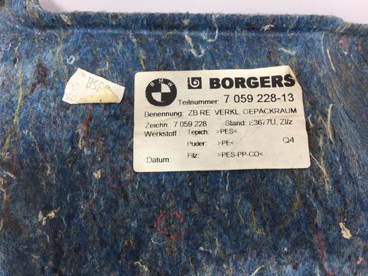 Обшивка багажника правая BMW 320 E90 2005-2008 51477059228, 51477059228, B
