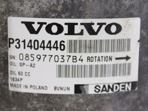 Компресор кондиціонера VOLVO V60 Y20 2013-2018 (36011277) 31404446, 31404446, A