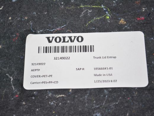 Карта кришки багажника VOLVO S60 SPA 2019-2024 32149022, 32149022, A