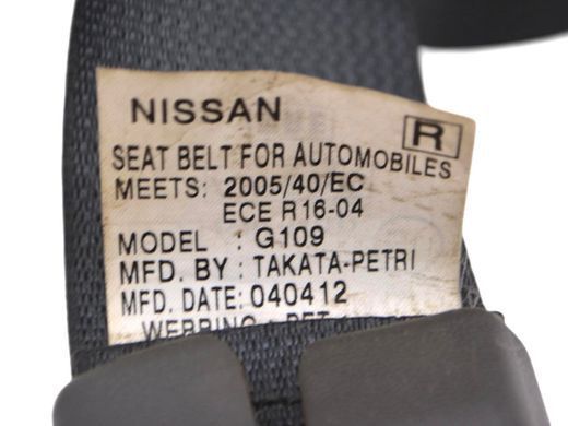 Ремінь безпеки передній правий NISSAN NAVARA D40 2010-2014 H68844X30B, H68844X30B, A
