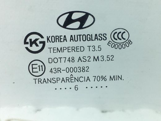 Скло дверей заднє праве HYUNDAI SANTA FE CM 2006-2009 83427-2B000, 83427-2B000, A