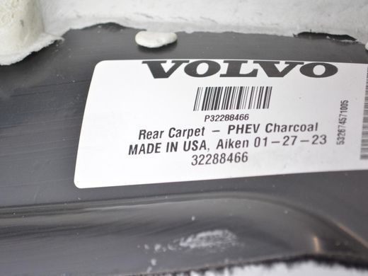 Килимок автомобільний нижній задній VOLVO S60 SPA 2019-2024 32288466, 32288466, A