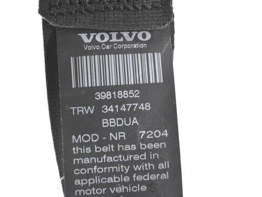 Ремінь безпеки задній лівий VOLVO XC60 2013-2017 39818852, 39818852, A