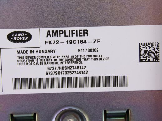 Аудіопідсилювач LAND ROVER DISCOVERY SPORT L550 2014-2019 FK7219C164ZF, FK7219C164ZF, A