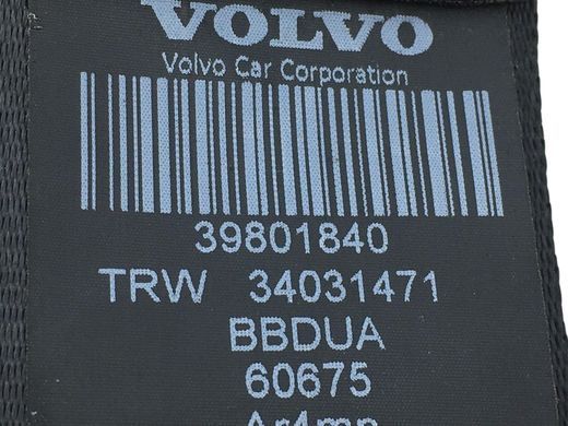 Ремінь безпеки задній лівий VOLVO XC60 2008-2013 39801840, 39801840, A