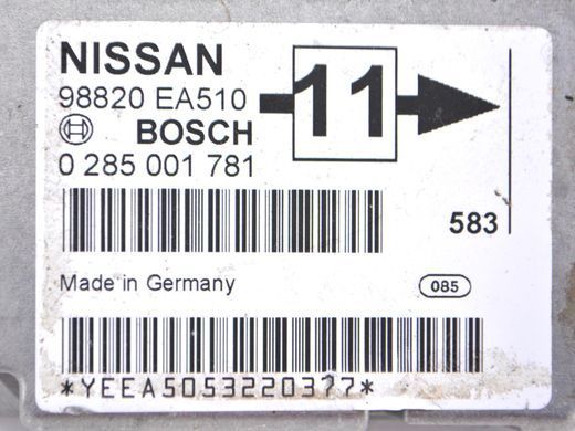 Блок управления AirBag NISSAN PATHFINDER R51 2005-2014 (0285001781) 98820EA510, 98820EA510, A