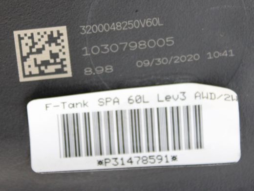 Топливный бак VOLVO S60 SPA 2019-2024 (32325587, 31355157, 31355162, 31459967) 31478591, 31478591, A