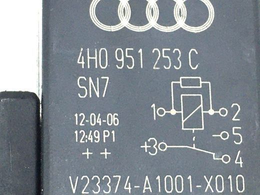 Реле SKODA SUPERB 3T 2008&ndash;2013 (4 піни, чорна фішка, №646) 4H0951253C, 4H0951253C, A