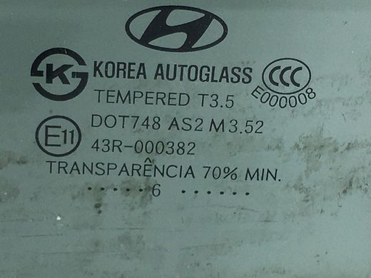 Скло дверей заднє ліве HYUNDAI SANTA FE CM 2006-2009 83410-2B020, 83410-2B020, B