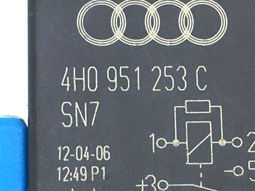Реле SKODA SUPERB 3T 2008&ndash;2013 (4 піни, блакитна фішка, №646) 4H0951253C, 4H0951253C, A