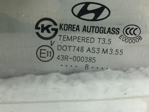 Скло дверей заднє ліве HYUNDAI SANTA FE CM 2006-2009 (глухе) 83417-2B020, 83417-2B020, A