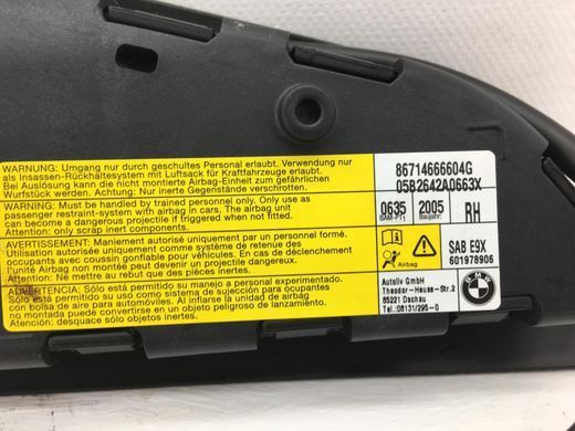Подушка безопасности передняя правая BMW 320 E90 2005-2008 72127153620, 72127153620, A