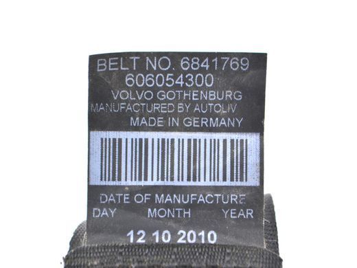 Ремінь безпеки задній лівий VOLVO XC90 2002-2014 (3 ряд) 6841769, 6841769, A