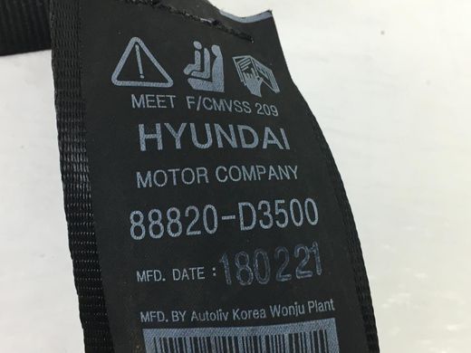Ремень безопасности передний правый HYUNDAI TUCSON TL 2015-2018 88820-D3500-TTX, 88820-D3500-TTX, A