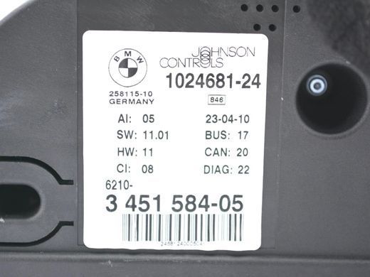 Панель приладів BMW X3 E83 2006-2010 62103451581, 62103451581, A