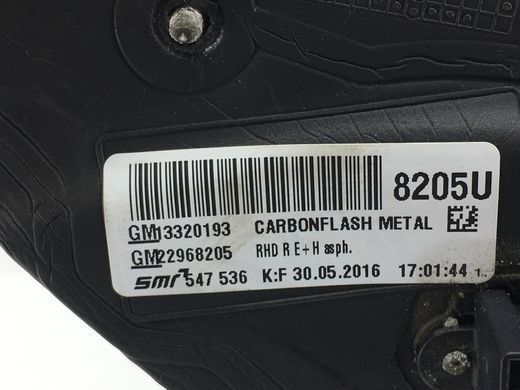 Зеркало заднего вида правое внешнее OPEL INSIGNIA 2013-2017 (5-пінів) 13329085, 13329085, B