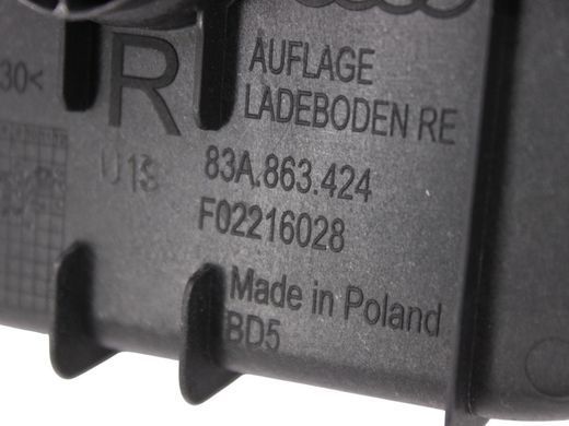 Накладка багажного відсіку нижня права AUDI Q3 F3 2018-2025 83A863424, 83A863424, B
