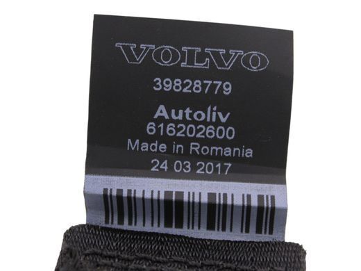 Ремінь безпеки задній лівий VOLVO V60 Y20 2013-2018 39828779, 39828779, A