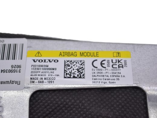 Подушка спинки сидіння передня ліва VOLVO S60 SPA 2019-2024 31690364, 31690364, A