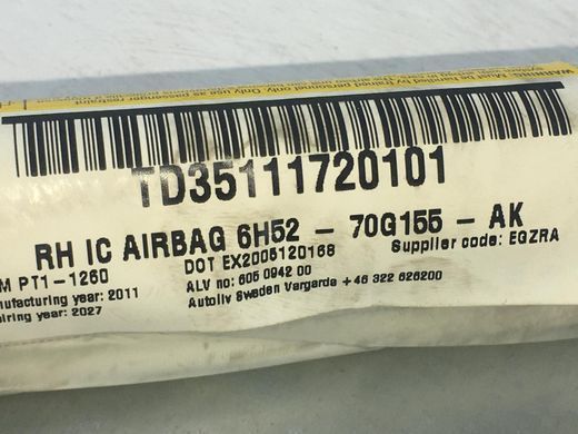 Подушка безпеки верхня права LAND ROVER FREELANDER 2 L359 2010-2012 (6H5270G155AK) LR012490, LR012490, A