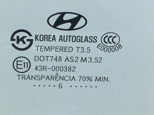 Стекло двери переднее левое HYUNDAI SANTA FE CM 2006-2009 82411-2B000, 82411-2B000, A