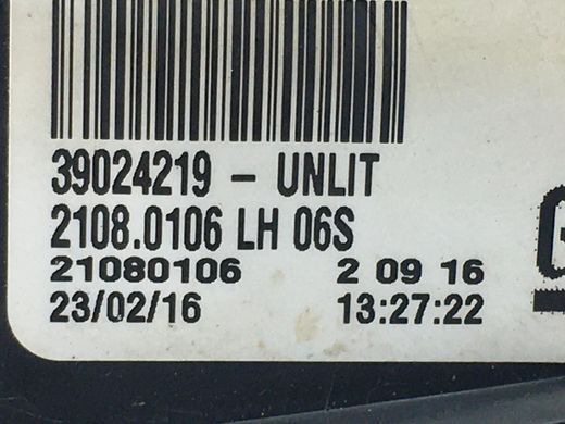Фонарь стоп задний левый внутренний OPEL INSIGNIA 2013-2017 39024219, 39024219, A