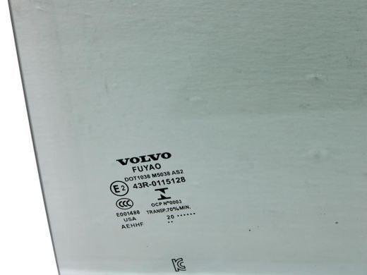 Стекло двери заднее левое VOLVO S60 SPA 2019-2024 32368760, 32368760, A