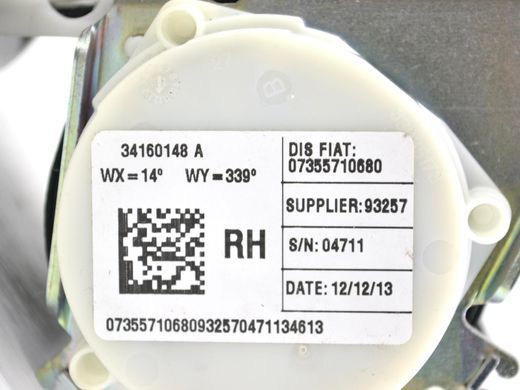 Ремінь безпеки задній правий FIAT 500L 2012-2016 735571068, 735571068, A