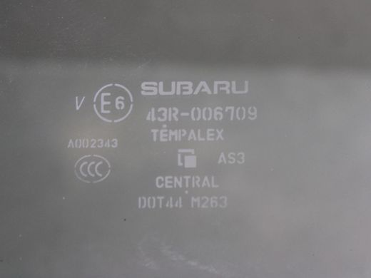 Скло дверей заднє праве SUBARU FORESTER SL 2024- 62011SL020, 62011SL020, A