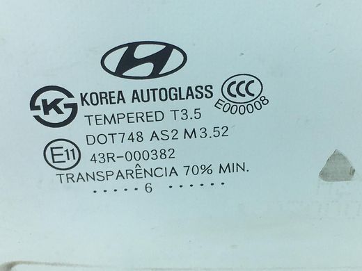 Скло дверей переднє праве HYUNDAI SANTA FE CM 2006-2009 82421-2B000, 82421-2B000, A