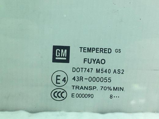 Скло дверей заднє праве OPEL INSIGNIA 2008-2013 13227833, 13227833, A