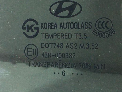Стекло двери заднее правое HYUNDAI SANTA FE CM 2006-2009 834272B000, 834272B000, B