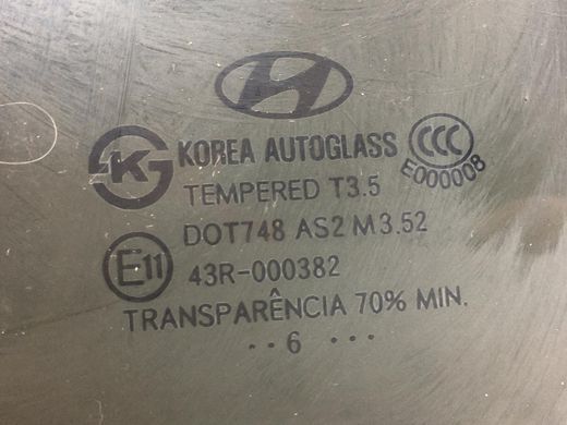 Скло дверей заднє праве HYUNDAI SANTA FE CM 2006-2009 834202B000, 834202B000, A