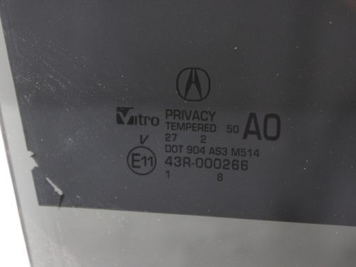 Стекло двери заднее правое ACURA RDX 2022-2026 73400-TJB-A00, 73400-TJB-A00, B