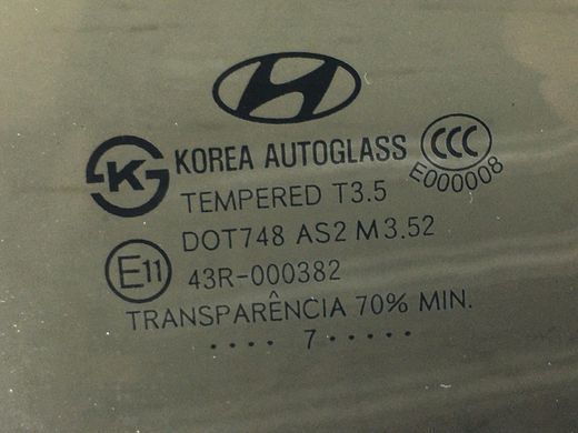 Скло дверей заднє праве HYUNDAI SANTA FE CM 2006-2009 83427-2B000, 83427-2B000, B