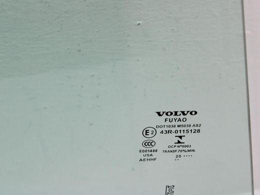 Скло дверей заднє праве VOLVO S60 SPA 2019-2024 31468118, 31468118, A