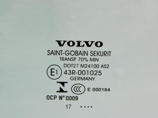 Стекло заднее заднее правое VOLVO V60 Y20 2013-2018 31385421, 31385421, A