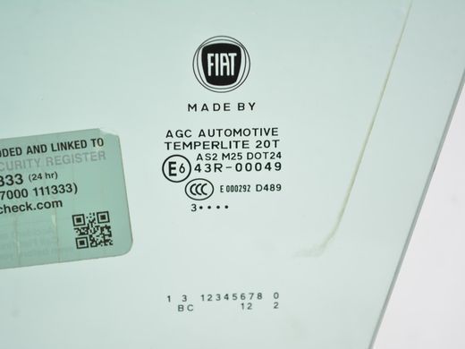 Стекло двери переднее левое FIAT 500L 2012-2016 51883739, 51883739, B